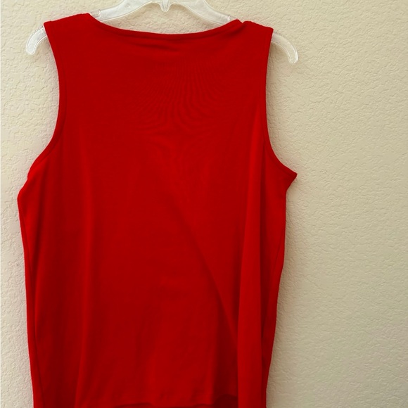 Red Sleeveless Lace-Trim Tank Top - Picture 3 of 3